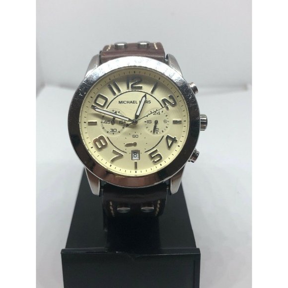 Michael Kors MK8292 Men\'s Brown Leather Analog Egg main image 9